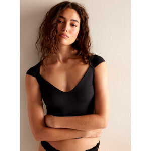 Free People Barely There Tee Black size L